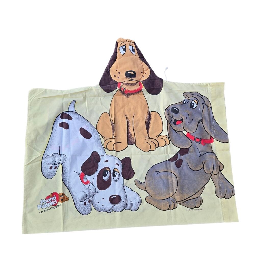 Vintage Pound Puppies Pillowcase Cartoon Nostalgia. Read!